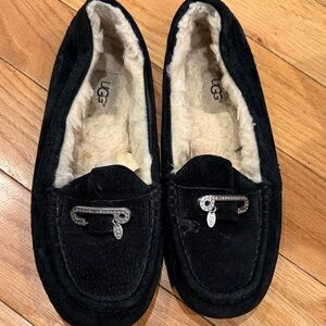 UGG womens Black Suede Slippers